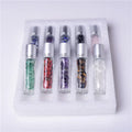 Clear Glass Assorted Natural Crystals Quartz Gemstone Roller Bottles for Essential Oil