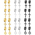 G1643 Popular Cool Trend Piercing Punk Cold Wind Earrings Huggie Stainless Steel Jewelry Men and Women Pendant Cross Earrings