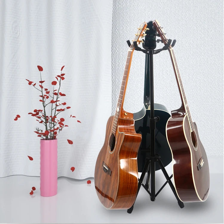 J-33C Factory Direct Bulk Durable Guitar Stands for 3 Guitars & Basses for Home or Studio