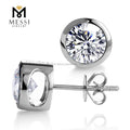 Messi Jewelry Lab Grown 1.0ct CVD HPHT  Diamond  Woman 18k 14k White Gold Lab Diamond Stud Earrings