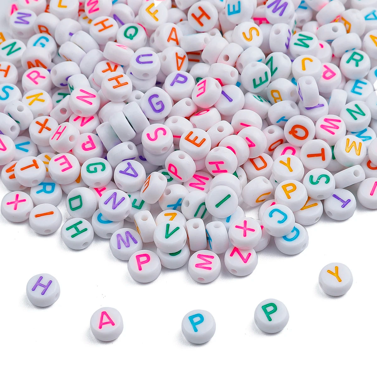 Wholesale 100pcs Acrylic Colorful Letter Beads Spacer English Alphabet Beads for Diy Bracelets Charms Jewelry Finding Making