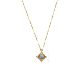 New Arrival Design 18k Gold Plated Jewelry Set Non Tarnish Stainless Steel Vintage Earrings Gold Opal Necklace for Women