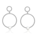 925 sterling silver fashion original full diamond round big circle simple stud earrings for women