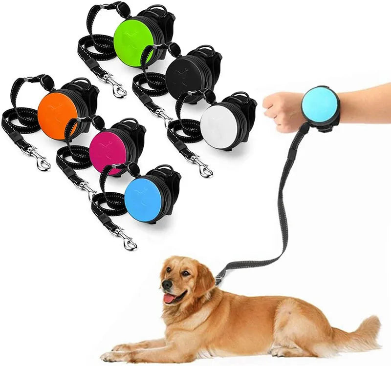 3m Automatic Dog Leash Lead Adjustable Wrist Strap Running Jogging Hands Free Retractable Dog Leash MegaBDM