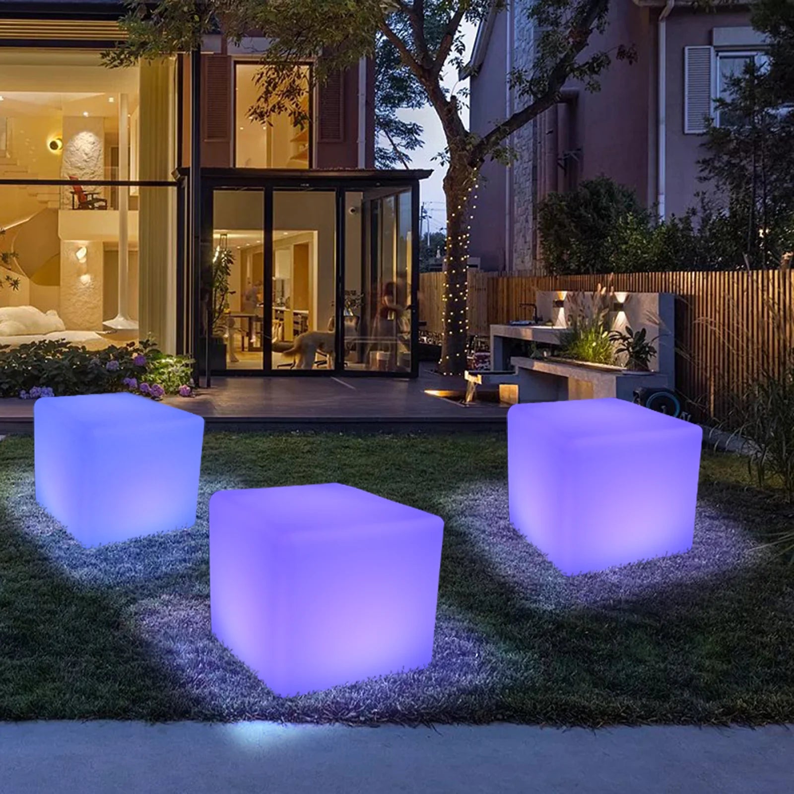 Modern Multi-Color LED Cube Bar Chairs for Nightclubs Discos Hotels Outdoor Plastic LED Cube Furniture on Sale