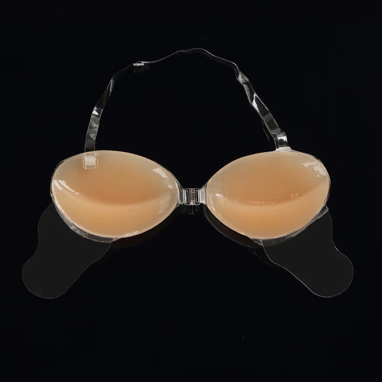 Super Thick Transparent Strap Silicone Bra Croeedresser Adhesive Foam Padding for Breast Cancer Patients Seamless Halter Design