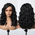 Heat Resistant Fiber Wig Black Side Split T-Shaped Front Lace Wig Long Super Curly Lace Synthetic Wig Soft and Breathable