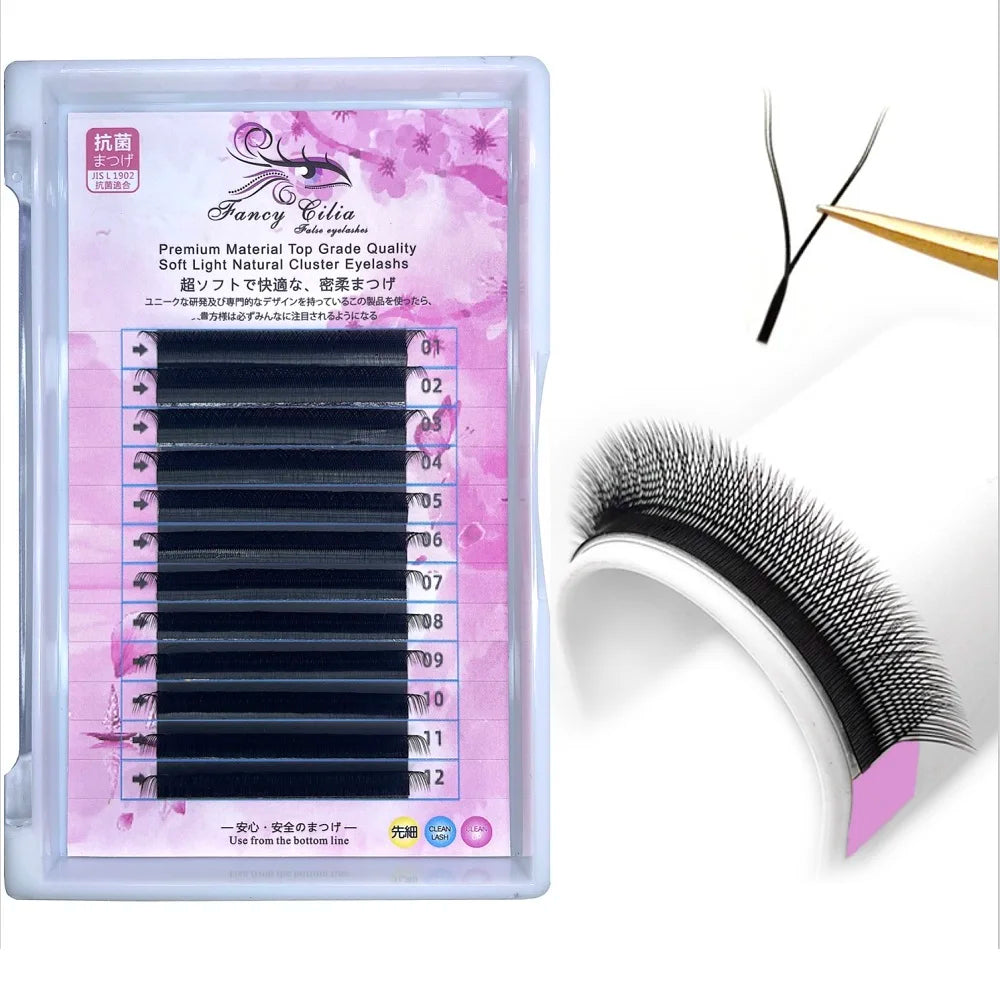 Fancy Cilia Y Wire Eyelash Fluffy Clusters 2d Pre-made Volume Fans Fluffy Clusters 2d Pre-made Volume Fans