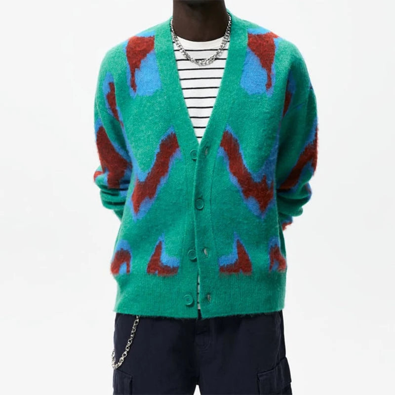 Custom Luxury Sweater Men Thick Knitwear Winter Knitted Cardigan Sweater for Men's Sweaters