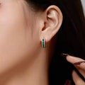 Hypoallergenic Jewelry 925 Sterling Silver 5A Green Cube Zircon CC Stud Earrings