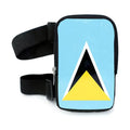 Customized PU St Lucia Flag Printing Carnival Leg Bag for Women Outdoor Travel Waterproof Phone Pouch