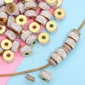 Fashion Jewelry 18k Gold Plated Jewelry Stainless Steel Cz Spacer Beads Gemstone Beads for Jewelry Making Cubic Zirconia Diamond