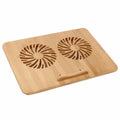 Universal Adjustable Bamboo Laptop Cooling Pad Notebook Cooler Holder Laptop Stand Radiator with Cooling Fan