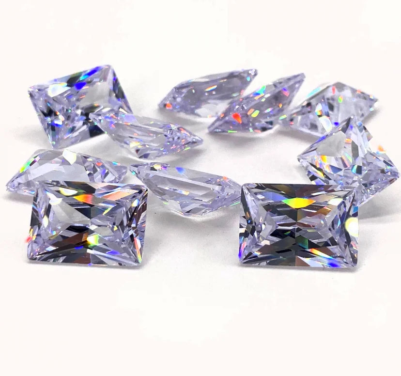 Baifu Jewelry 5A Cubic Zirconia Gems Wholesale Price Rectangle Cut White CZ Gemstone