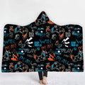 2025 Factory Custom Design Hot Sale Digital Print Colorful Game Player Printed Fleece Hooded Blanket