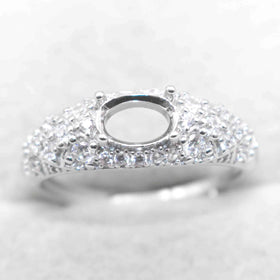 Semi Mount 6*8mm Sterling Silver Ring Empty Frame Blank Support Claw Setting S925 Base Holder Without Center Stone for DIY Inlay