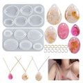 Faceted Oval Pendant Silicone Mold Tear Drop Necklace Resin Mold