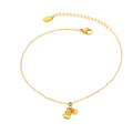 New Geometric Lily of the Valley Pendant Gold Anklet Female Titanium Steel Plated 18k Gold Fashion Light Luxury Accessories