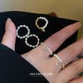 Cute Minimalist Natural Pearl Beaded Rings for Women Korean Irregular Pearl Finger Rings Trend Women Jewelry Gifts