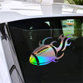 Rugby American Football Car Laser Sticker Vinyl Decal Car Truck Bumper Window Laptop Sticker Decor Gift Die Cut Decals Glass