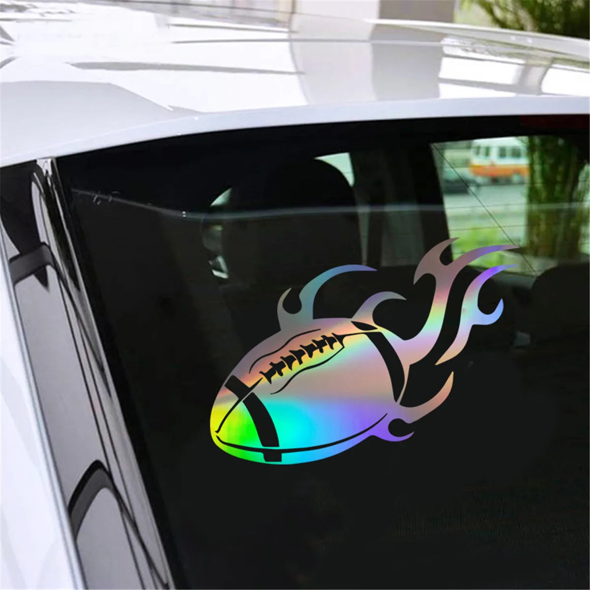 Rugby American Football Car Laser Sticker Vinyl Decal Car Truck Bumper Window Laptop Sticker Decor Gift Die Cut Decals Glass