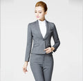2026 Women's Clothing New Product in Spring and Summer Single Button Grey Wool Business Suit Work Suit Ol Large Business Suit