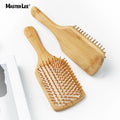 Organic Wooden Hair Comb square Bamboo Brush 3pcs airbag Detangling Hair Brush with Private Label