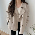 Wholesale 2026 Autumn and Winter French Temperament Suit Collar Double Breasted Loose Casual and Versatile Warm Woolen Coat