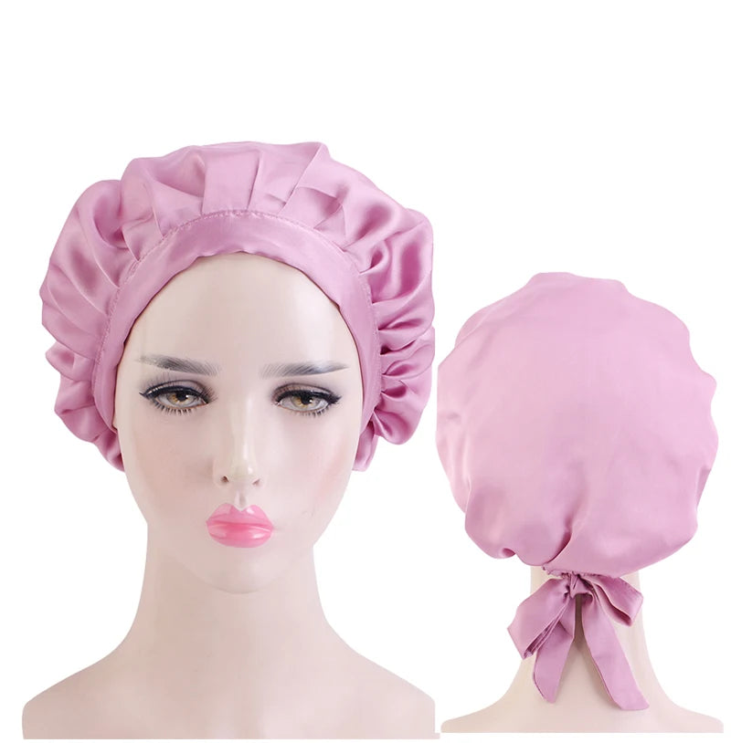 Custom Logo Luxury Hijab Bonnet Shaash Bonnet With Tie Cute Silky Head Sleeping Cap Bonnets Women