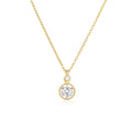 Fashion Jewelry Necklace 925 Sterling Silver Pendant Necklace Round Zircon Charm 18k Gold Plated Necklace Women