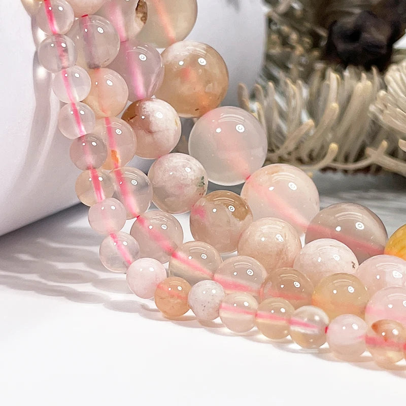 Wholesale AA Natural Sakura Cherry Blossom Agate Beads 4-12mm Loose Gemstone Stone for Jewelry Making