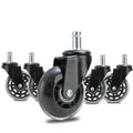 2 Inch Heavy Duty Office Chair Casters Silent PU Rollerblade Style Wheels Replacement