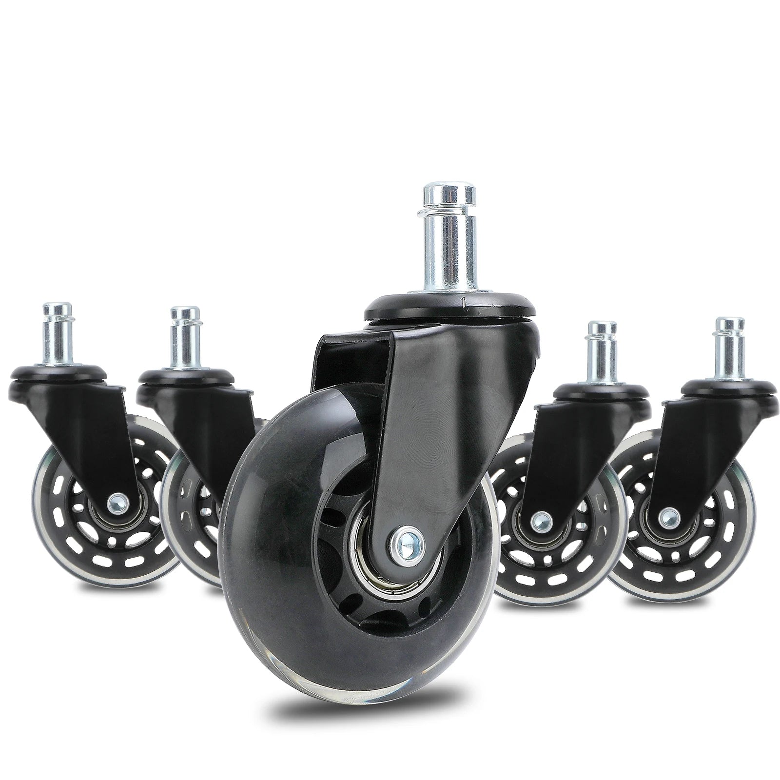 2 Inch Heavy Duty Office Chair Casters Silent PU Rollerblade Style Wheels Replacement