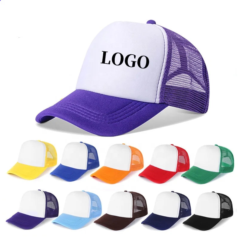 Wholesale 5 Panel Summer Custom Embroidery Logo Mesh Baseball Cap Advertising Visor Cap