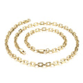 Kalen Casual Gold/Silver/Black Stainless Steel Oval Links 500mm Necklace&200mmBracelet Jewelry Set