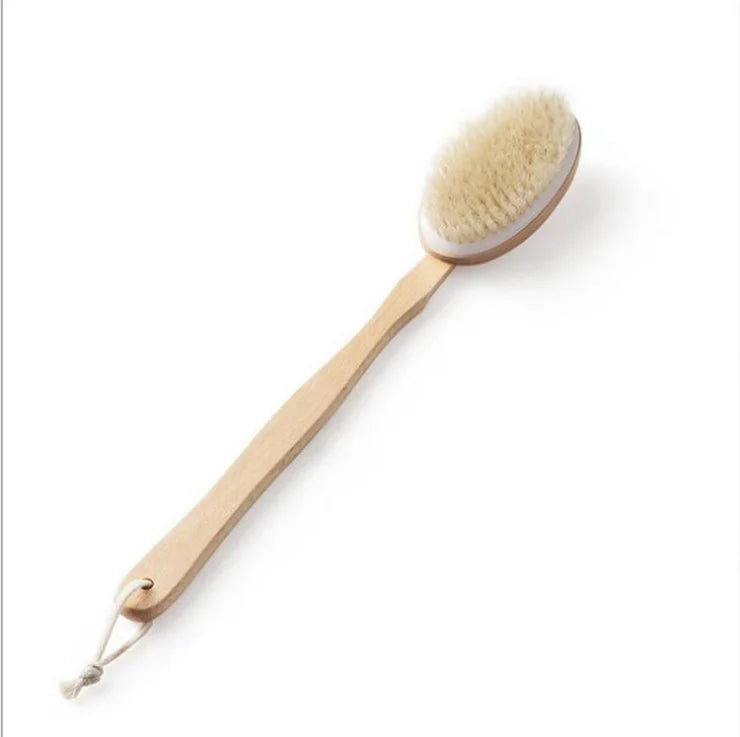 Eco-Friendly Long Handle Dual Purpose Wooden Bath Brush