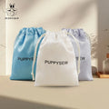 PUPPYSEW Custom Beige Satin Drawstring Bag Gift Packaging Satin Bags Dust Bags With  Logo
