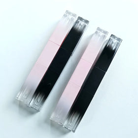 Stock Lip Glaze Tube Empty Tube Double Bottle Black Gradient square Lip Glaze Tube Lip Gloss Empty Bottle Can Be Customized