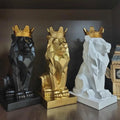 Custom Outdoor Modern Art Fiberglass Resin Animal Geometric Sculpture Large Lion Statue