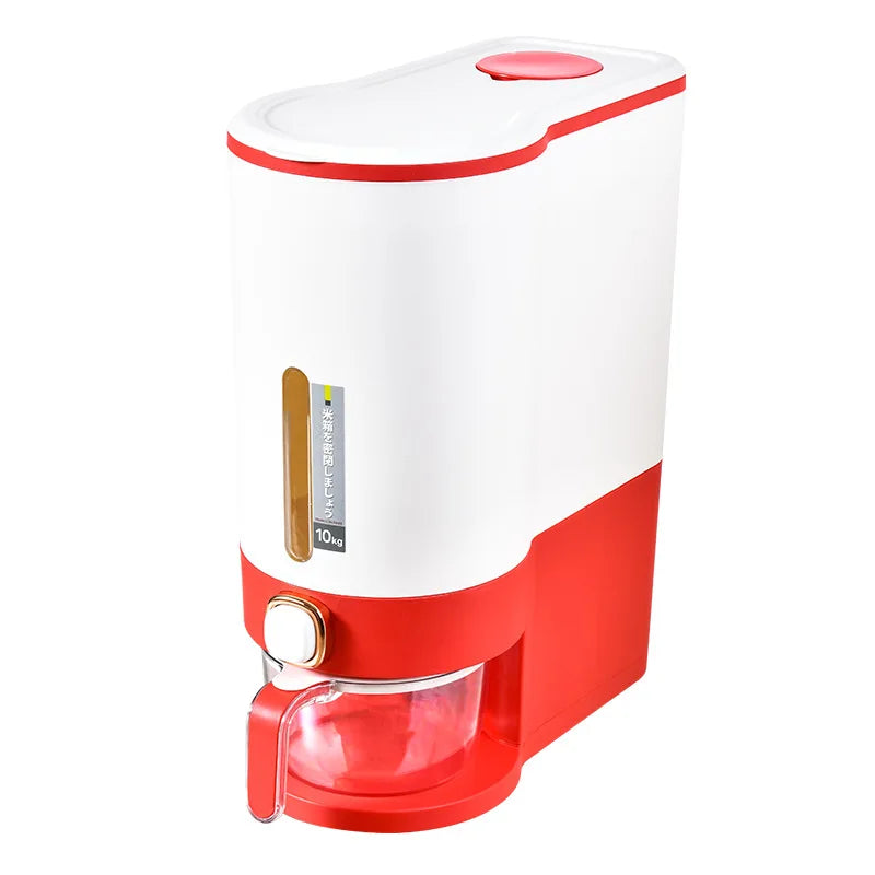 Kitchen Rice Dispenser Storage Box with Measurements Cup Cereal Bucket Container Food Plastic Cereal Dispenser Food Organizer