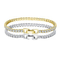 SB92 Fine Jewelry 925 Sterling Silver Bracelet CZ Crystal 3mm Cubic Zirconia Tennis Bracelet for Women