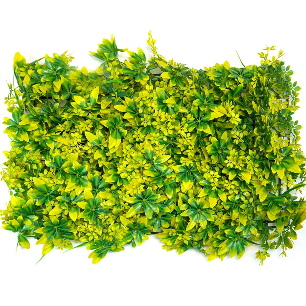 Plastic Leaf Foliage Wall Panel Boxwood Hedge Artificial Green Grass Wall for Vertical Garden Decor
