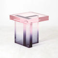 Custom Acrylic Gradient Square Side Table Dyeing Pink Purple Home Decor Lucite Clear End Coffee Table