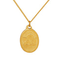 Oval Angel Boy Pendant Necklace Stainless Plated 18k Gold Necklace Jewelry P440