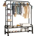 Simple Clothes Drying Rack Does Not Occupy the Floor Balcony Bedroom Clothes Drying Rod Metal Hangers