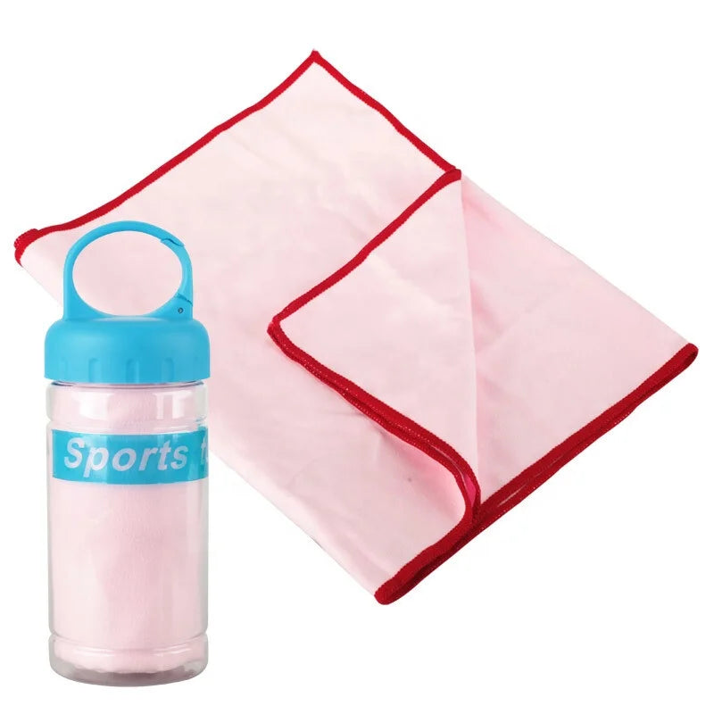 Wholesale 30*100cm Microfiber Sports Cooling Gym Towel Custom Logo Soft Compressed Round/Roll Pattern for Outdoor Use by Adults