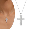S925 Silver Hollow Cross Necklace with Moissanite Pendant Simple Accessories for Engagement Chains Type Wholesale Hot Spot