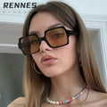 [RTS]High-quality Hot Models Casual Korean Unisex Large Square Frame Trend Fashion Outdoor UV400 PC Full Rim Sunglasses