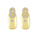 CZCITY Trendy Korean Earrings Gold Plated 14K 925 Sterling Silver Women Jewelry Cute Small Stud