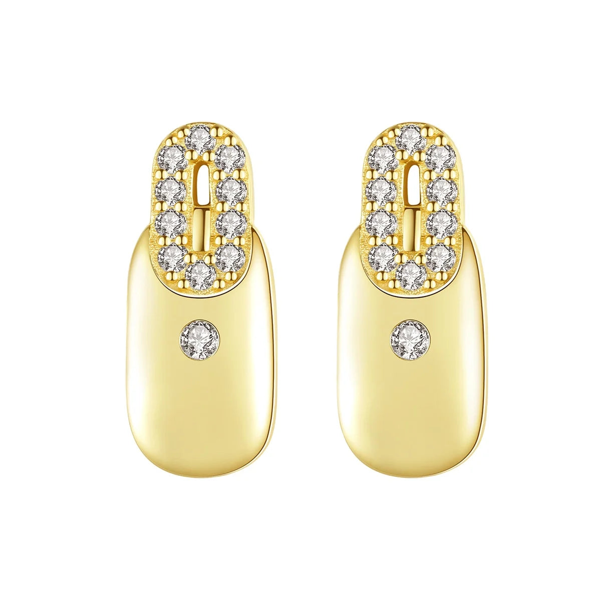 CZCITY Trendy Korean Earrings Gold Plated 14K 925 Sterling Silver Women Jewelry Cute Small Stud